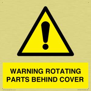WARNING ROTATING PARTS BEHIND COVER